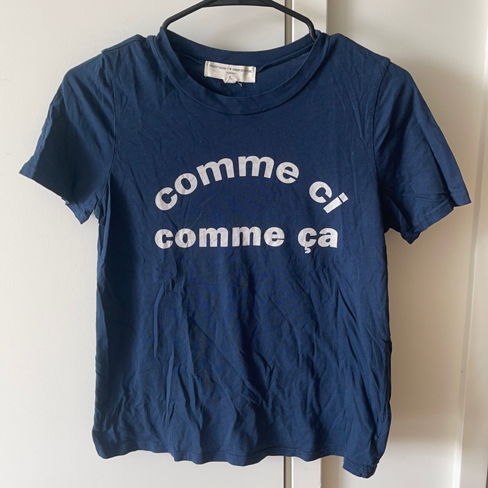 Urban Outfitters Navy Blue T Shirt: Size M